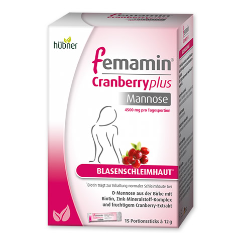 Hübner femamin Cranberryplus Mannose 15 Sticks, 180g