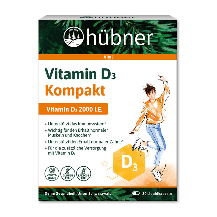 Hübner Vitamin D3 Kompakt, 30 Kapseln